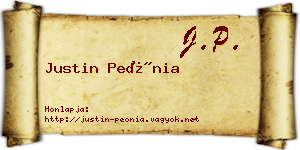 Justin Peónia névjegykártya